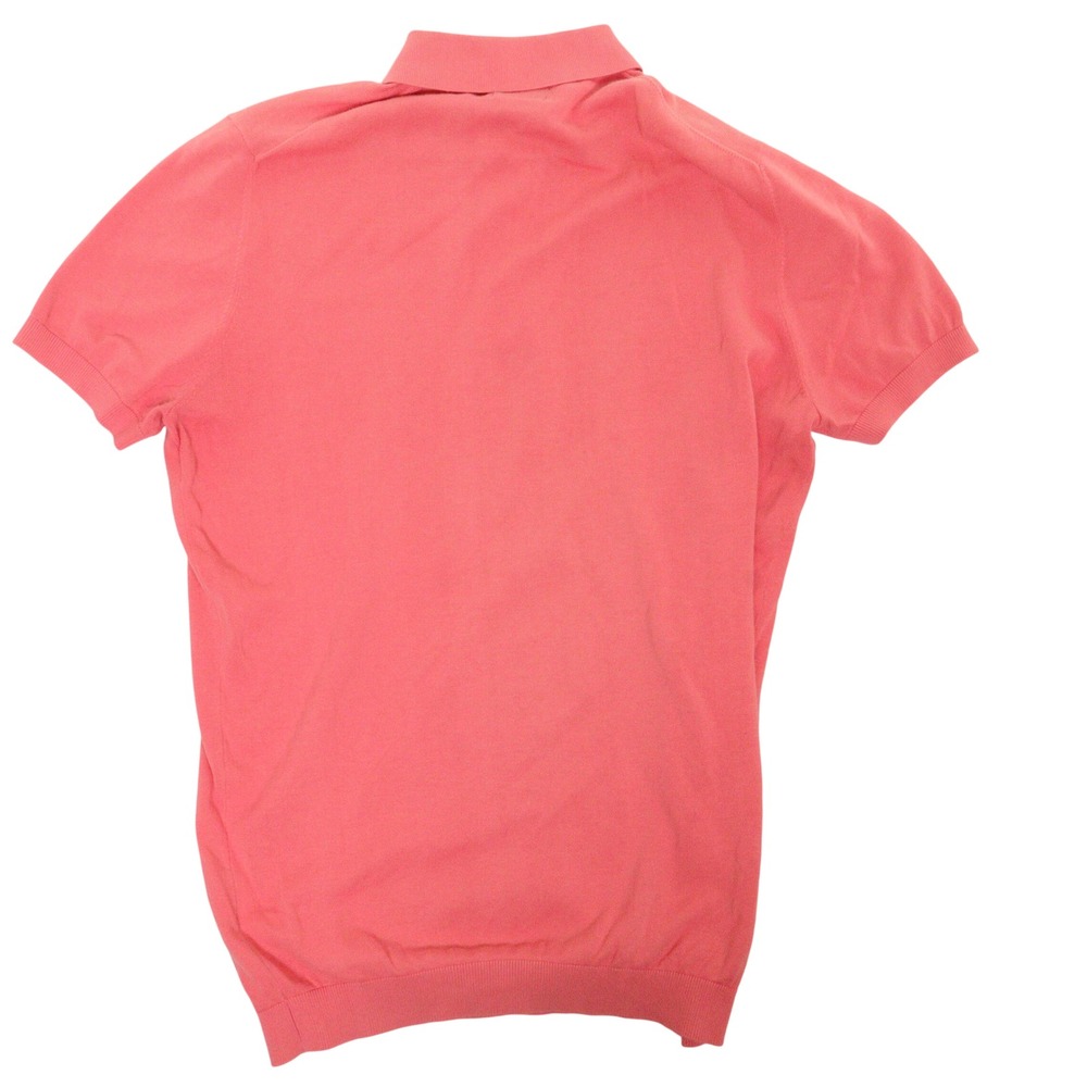 Massimo Dutti Polo Shirt Short Sleeve Knit Coral Pink Extra Fine Cotton Men S - Picture 2 of 6